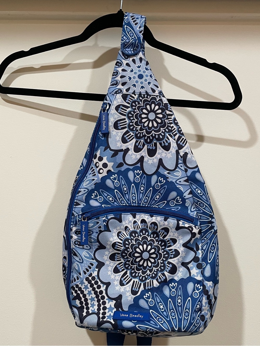 Vera Bradley Blue and White Floral Sling Backpack